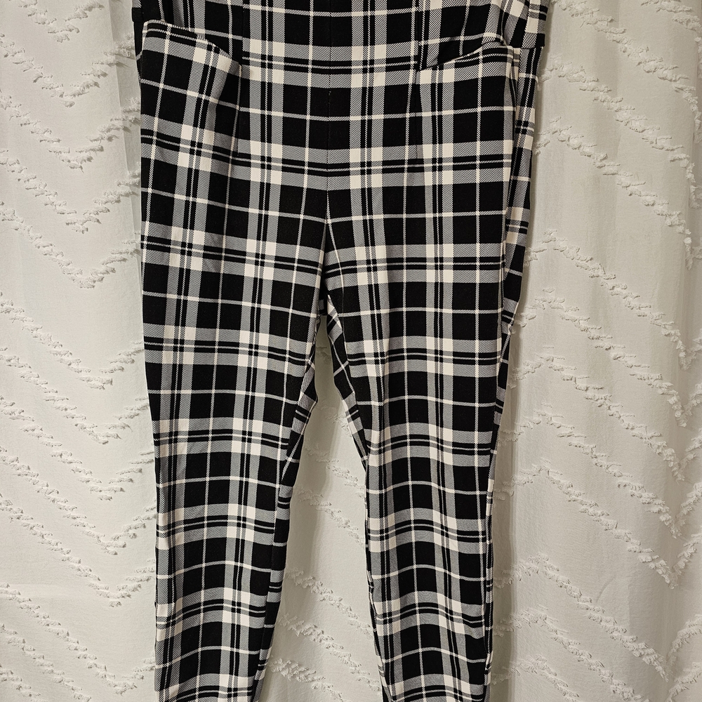 Studio by Torrid Black and White Plaid Ponte Skinny Pants